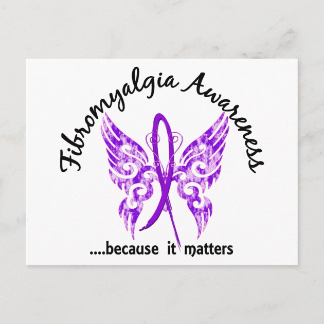 Grunge Tattoo Butterfly 6.1 Fibromyalgia Postcard